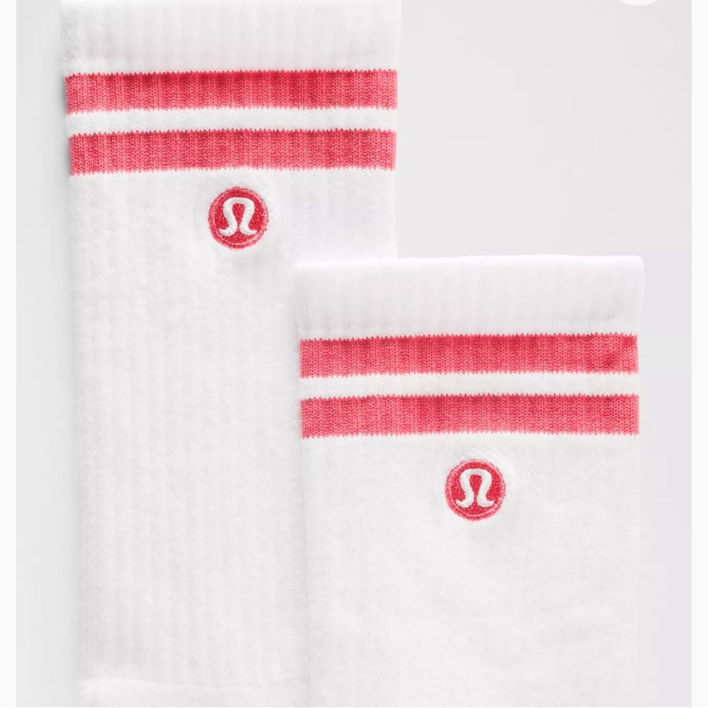 lululemon athletica White and Red Athletic Socks